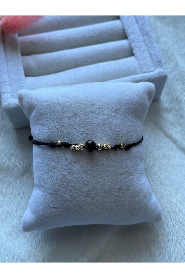 Gold Dorica Detailed Bracelet & Anklet with Tiger's Eye Stone