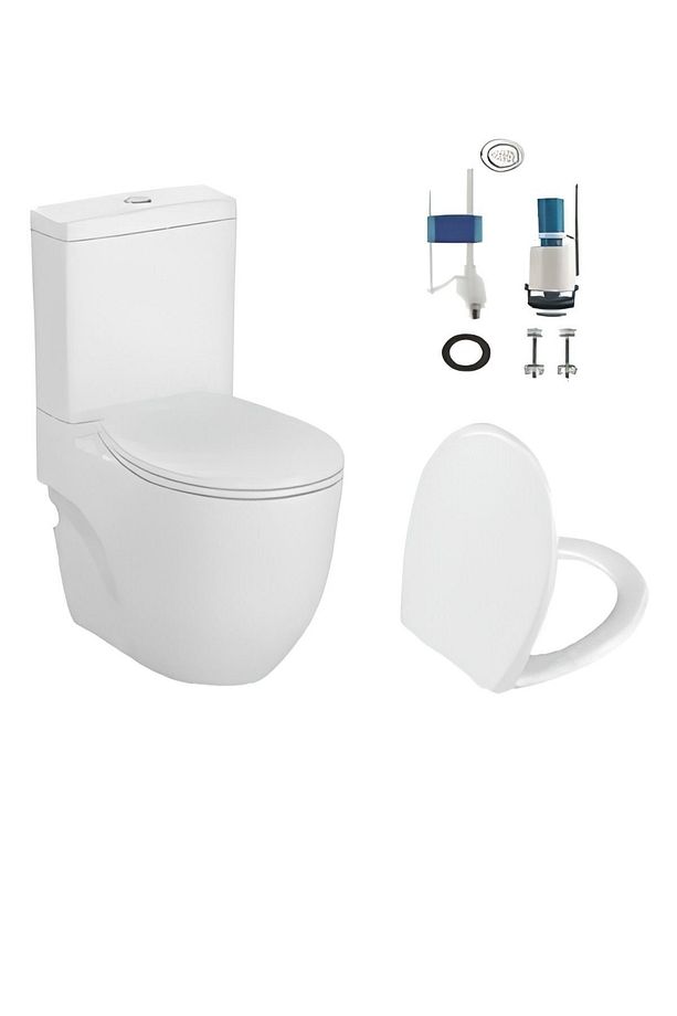 Norm Duvara Sıfır Klozet 9850l003-7200, Universal Yavaş Kapak, Çift Kademeli Iç Takım - 1