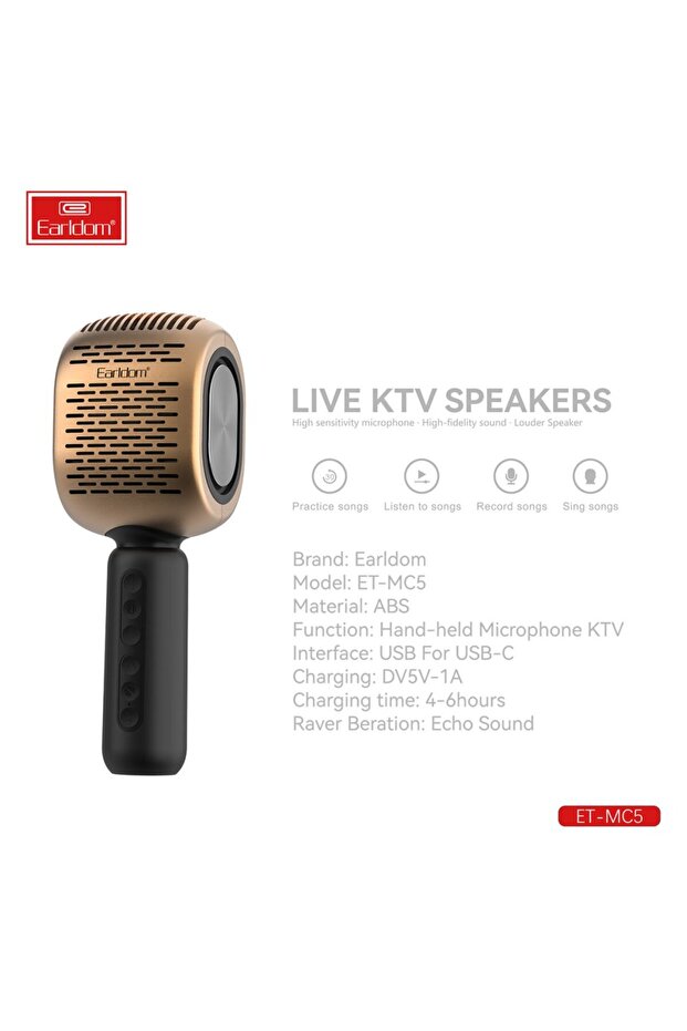 MC5 Karaoke Mikrofon - Gold - 2