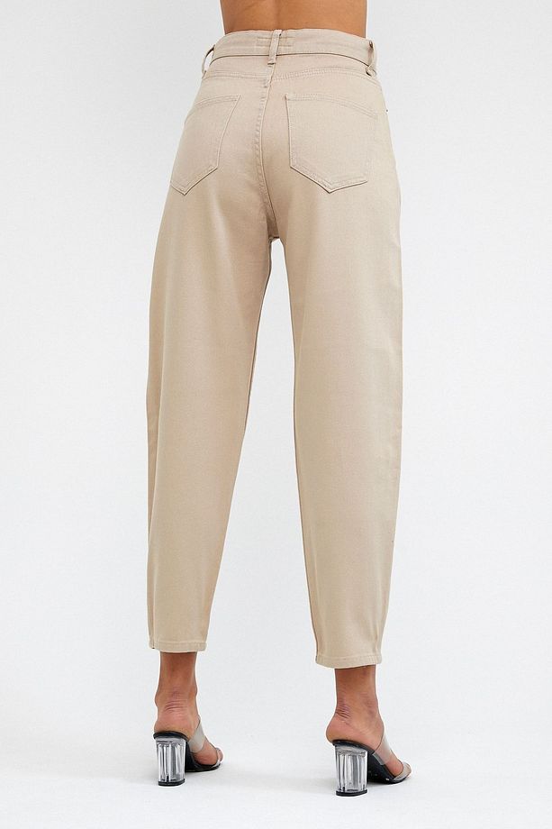 Açık Bej Slouchy Pantolon - 3