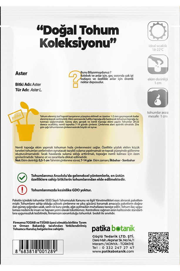 50 Adet Aster Çiçeği Tohumu - 3