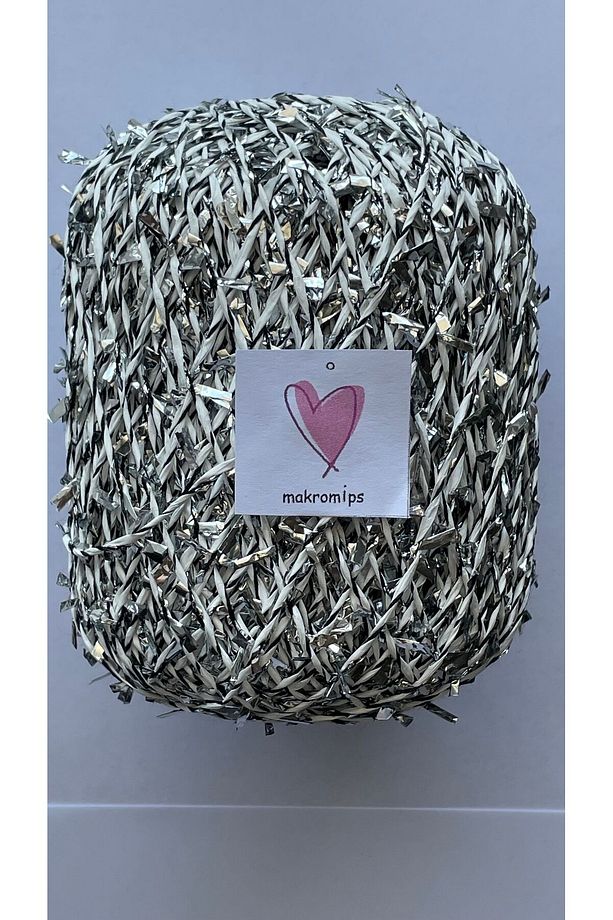 Premıum Metalik Confeti Kâğıt Rafya Ip(50gr/m+-5)Simli Parlak Abiye Polyester Çanta Şapka Örgü ipi - 4