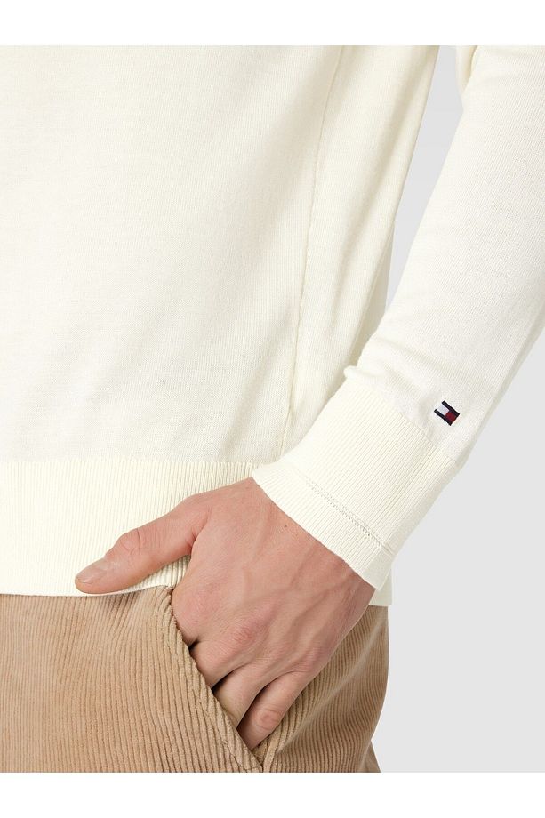 Erkek Marka Logo Detaylı Regular Fit Uzun Kollu Bej Kazak MW0MW33524-AEF - 4