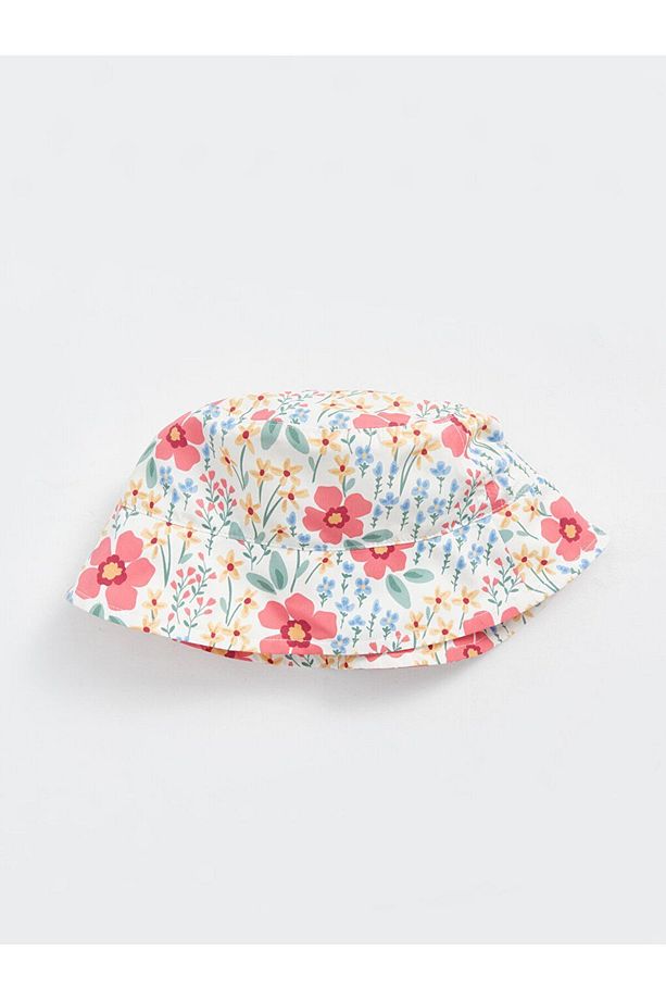 LCW baby Çiçek Desenli Kız Bebek Bucket Şapka - 3
