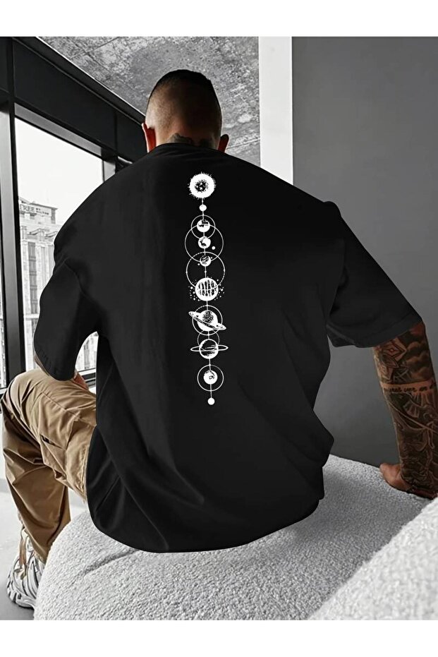 Unisex Planet Printed Short Sleeve 100% Cotton T-Shirt