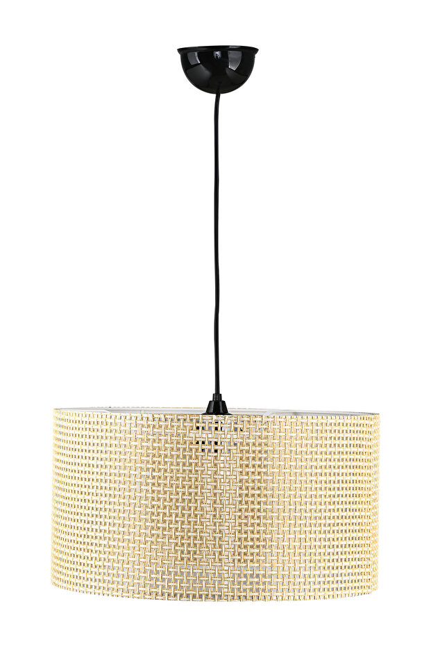 38'LİK Silindir Hazeran Rattan Sarkıt Avize - 5