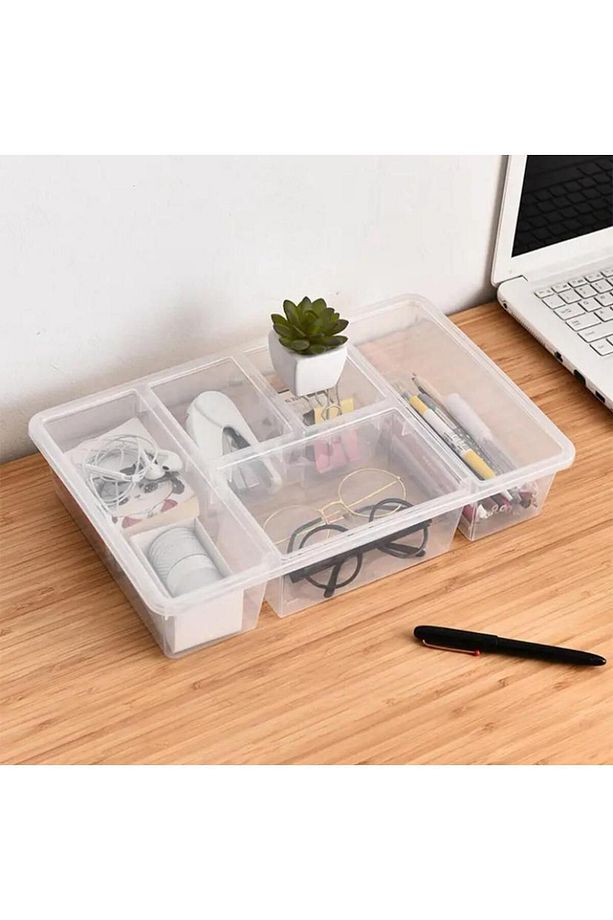 2 Adet Luna Kapaklı Çekmece Düzenleyici Lego Saklama Kutusu Ofis Masa Üstü Oyuncak Organizer - 6