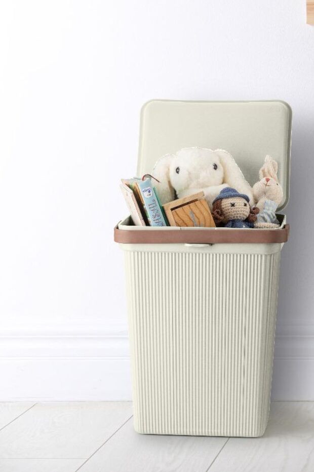 10 LT Shell Toy and Laundry Box with Handles - Multi-Purpose, Cream - 1