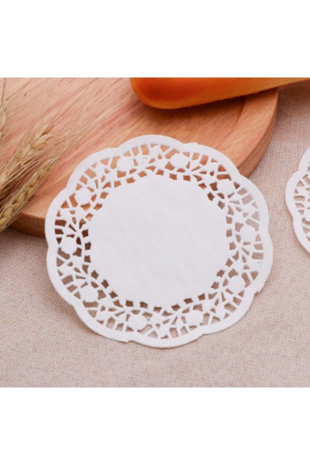 Kağıt Dantel Bardak Altlığı 200 Adet 9 Cm Çay Altı Kahve Tabağı Hediye Paketleme Dekor - 1
