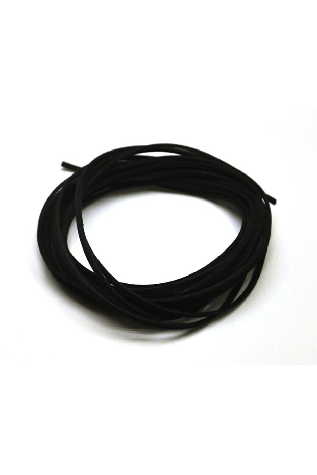 Suede Rope Black Color (5 Meters) Diameter: 3x1.5 Mm