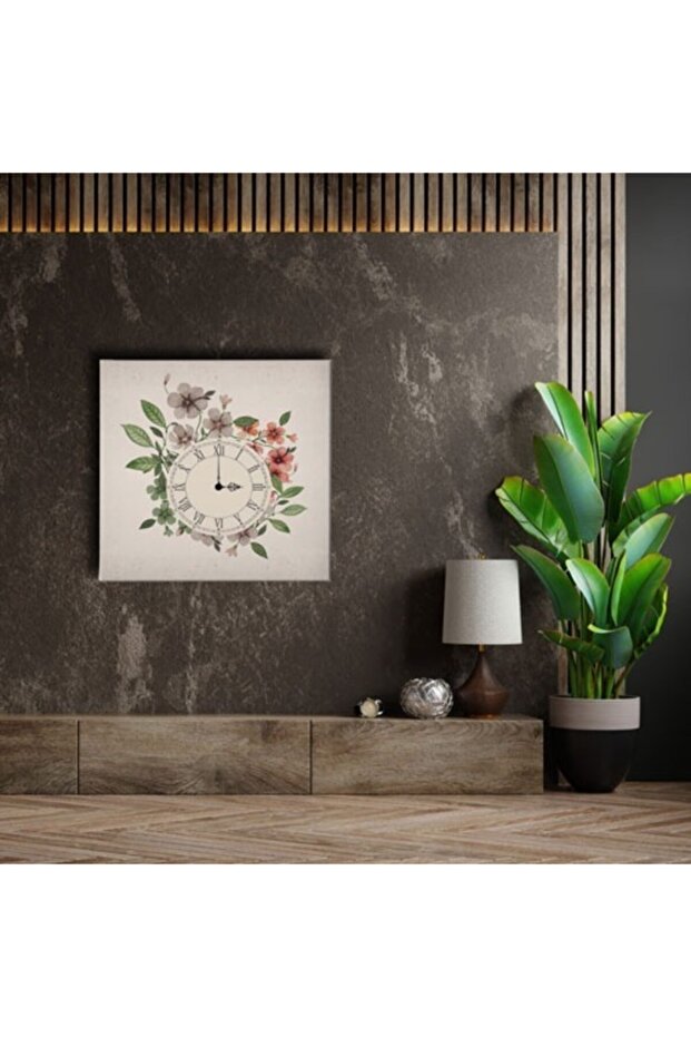 Çiçekli Vav Saatli Tablo - 4