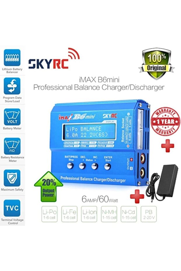 Skyrc Imax B6 Mini Profesyonel Şarj Aleti Orjinal Ac/dc Şarj Adaptörü Eu-12v5a - 1