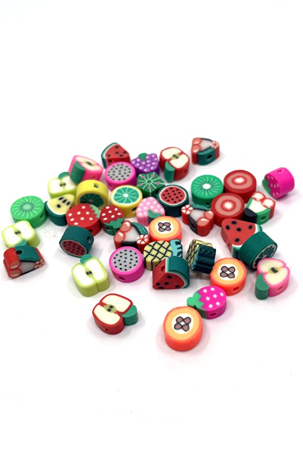 20 قطعة 10 مم من خرز بوليمر كلاي فيمو على شكل فواكه متنوعة