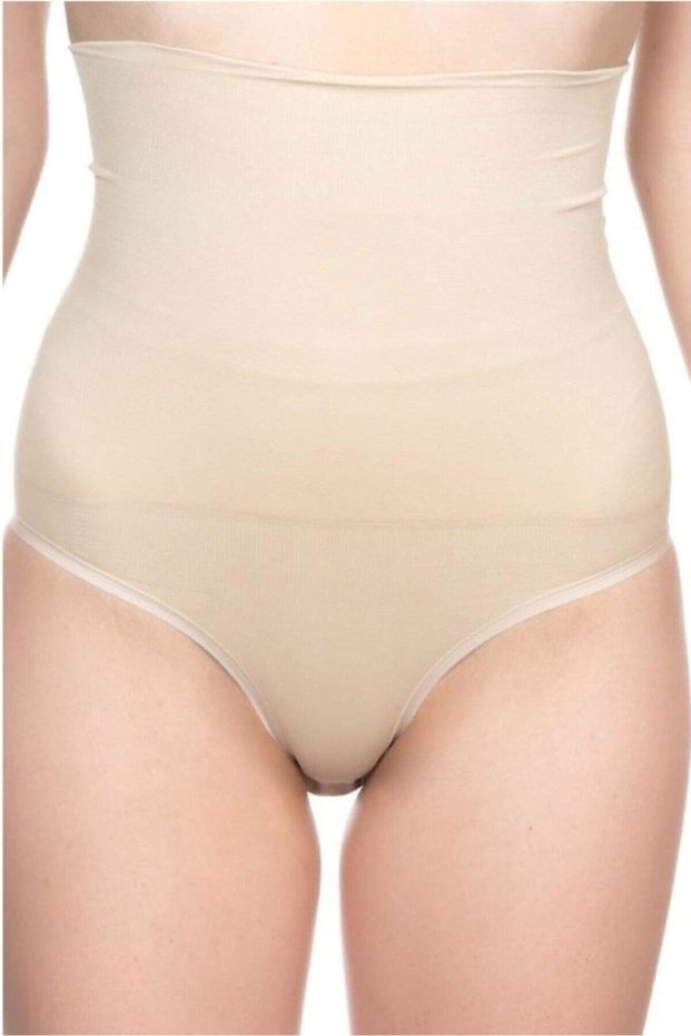 Women's Skin Color Seamless Maternity Shape Corset with Snap Fasteners at the Bottom