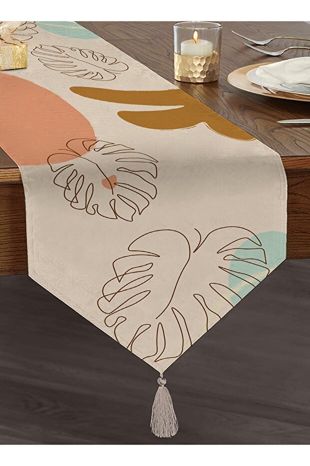 Custom Design Digital Printed Modern Tufted Chenille Triangle Runner - 1