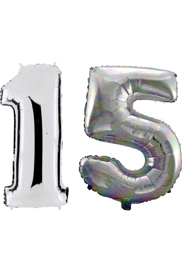 Opportunity Month 15 Years Old Number Foil Balloon Silver 90 Cm