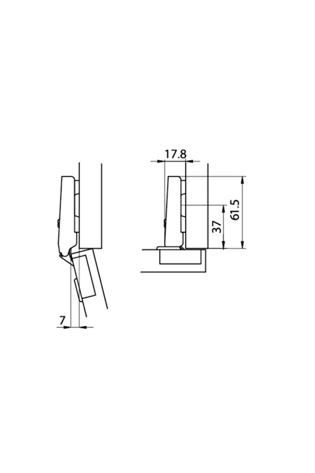 Düz Menteşe Taban Dahil - 2