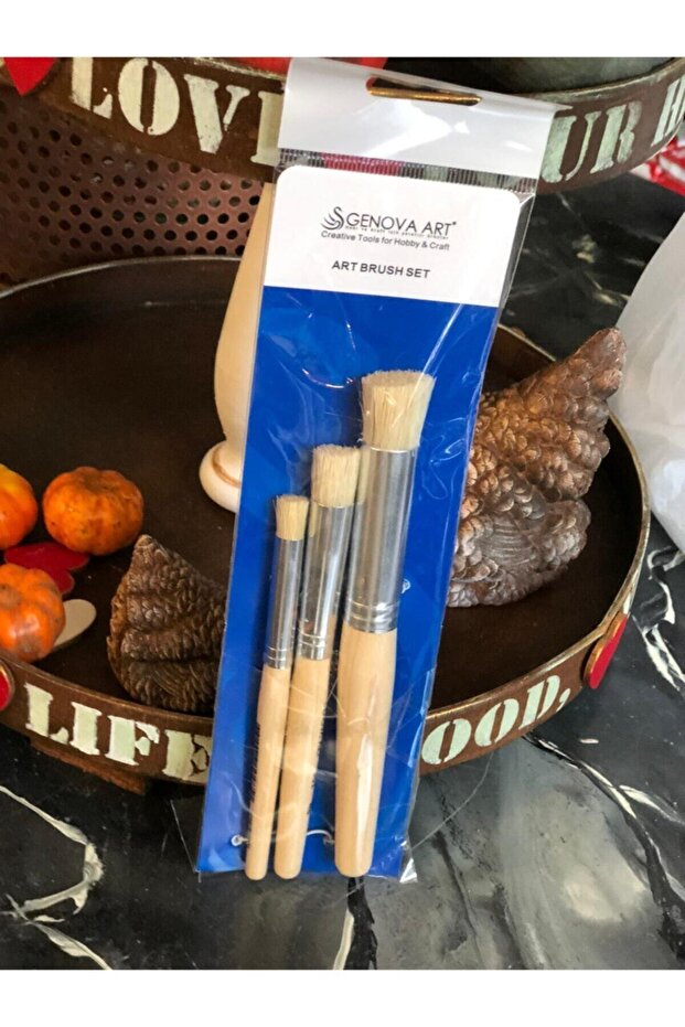 Triple Stencil Brush Set