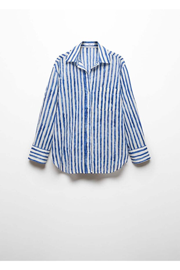 %100 pamuklu çizgili gömlek - 3