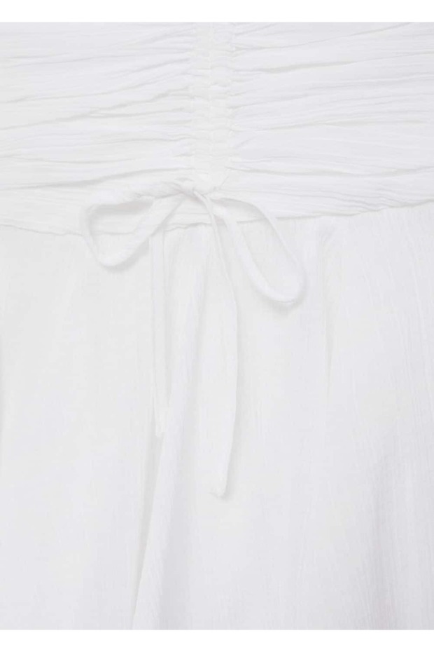 Fusta mini cu cravată asimetrică - 4