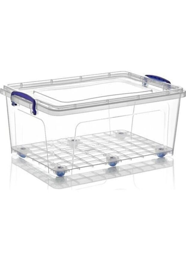Wheeled Storage Container 30 Liter Transparent - Large Storage Box