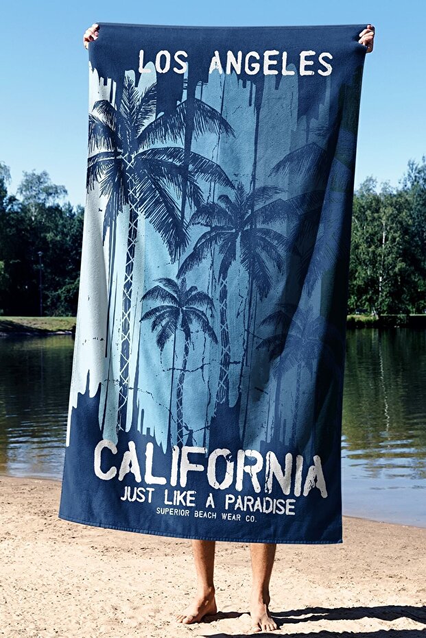 California Blue Men's Cotton Sea Bath Beach Towel