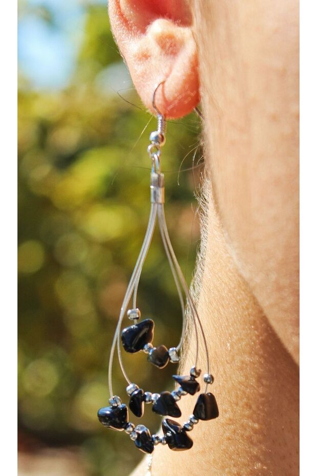 New Season Stylish Onix Stone Natural Stone Earrings