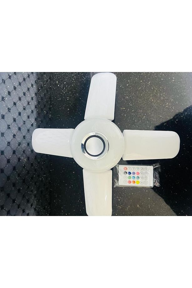 Bluetooth Hoparlör Disko Topu Rgb Led Işıklı Renkli Işık Lamba 4 Kanatlı Kumandalı Ampul - 3