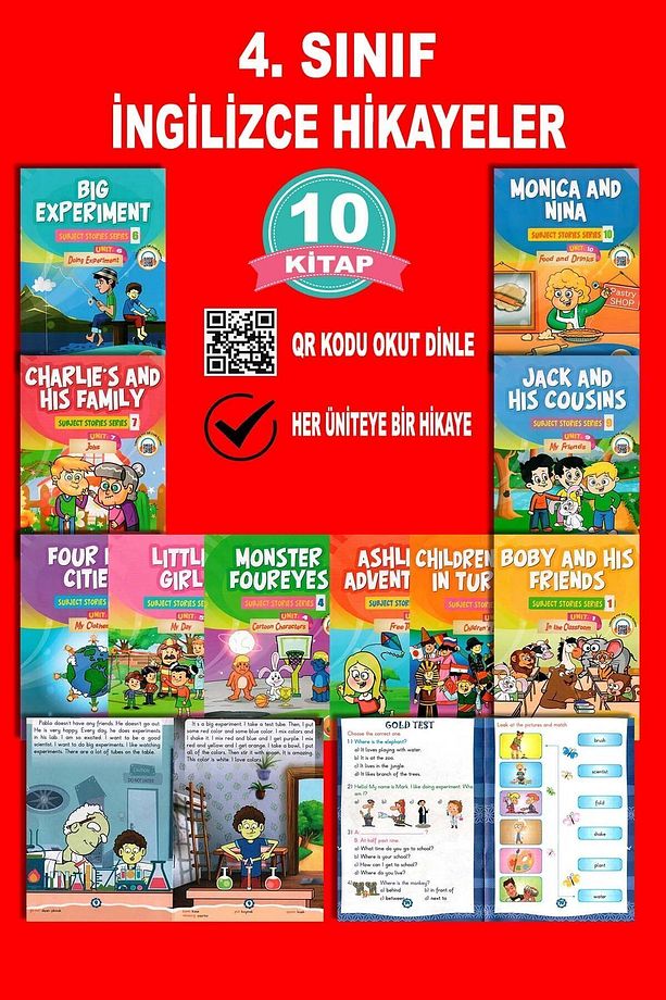 4. Sınıf İngilizce Okuma Hikaye Kitabı Seti Story Book (10 Kitap) - 1
