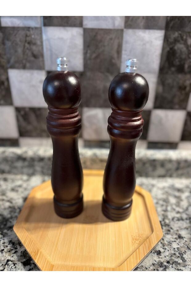 2-Piece Natural Wooden High Quality Spice Grinder Black Pepper, Salt Grinder Hand Mill Set