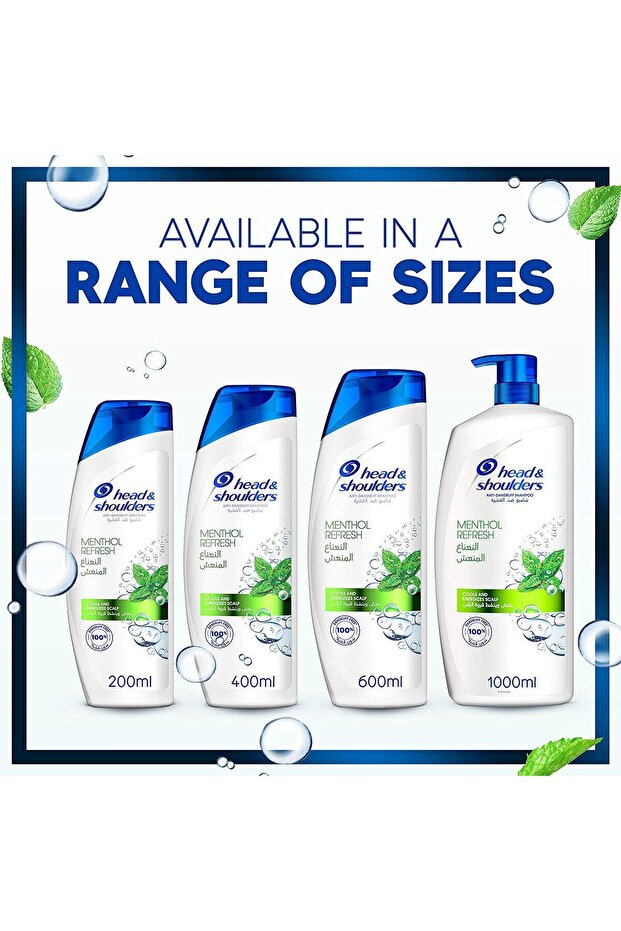 Head & Shoulders Menthol Refresh Anti-Dandruff Shampoo For Itchy Scalp 400 + 200ml - 6