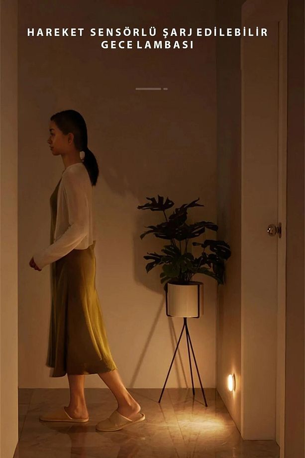 Hareket Sensörlü Hafif Usb Şarjlı Spot Led Lamba Mıknatıslı Ve Yapışkanlı Beyaz Renk Led 1 Adet - 4