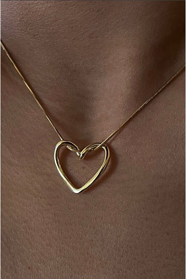 Çelik Trend Kalp Kolye - 2