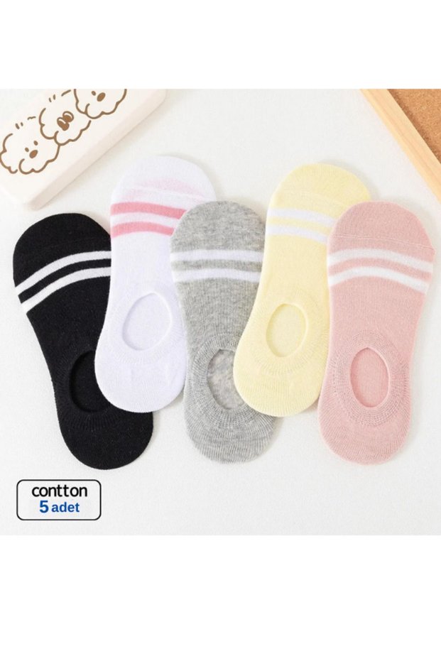 5 Pieces of Invisible Hoop Women's Socks for under the Ankle