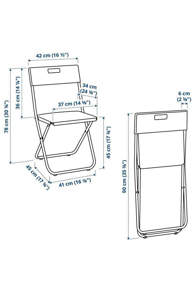 Gunde Katlanır Sandalye - Siyah - 7