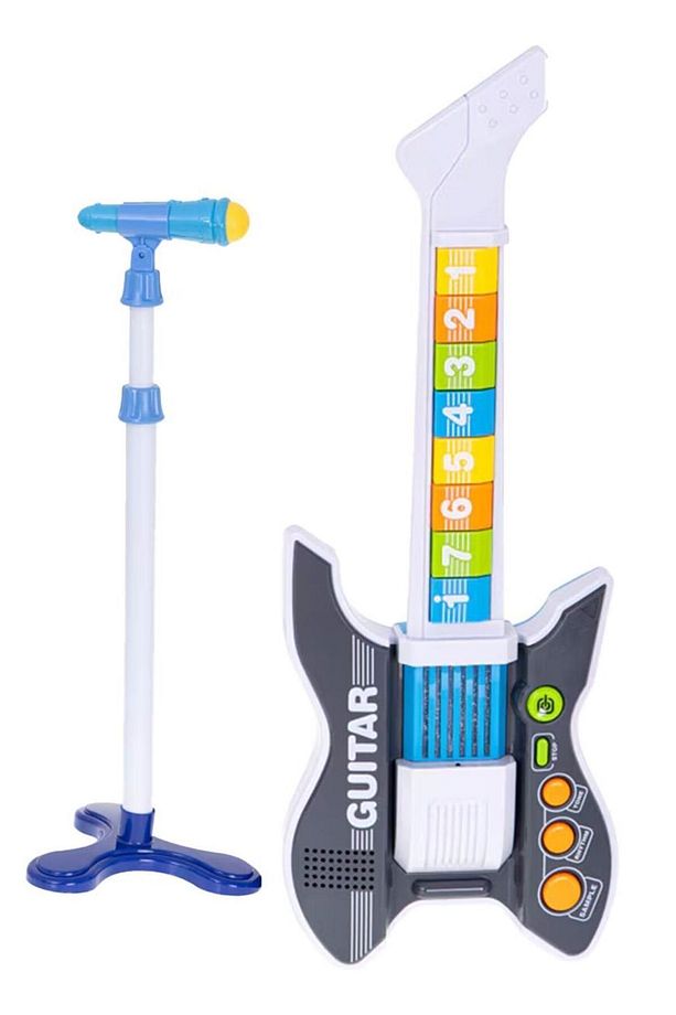Rg-035bk Mikrofonlu Tuşlu Çocuk Elektro Oyuncak Gitar (MİKROFON STANDI VE ASKI DAHİL) - 1