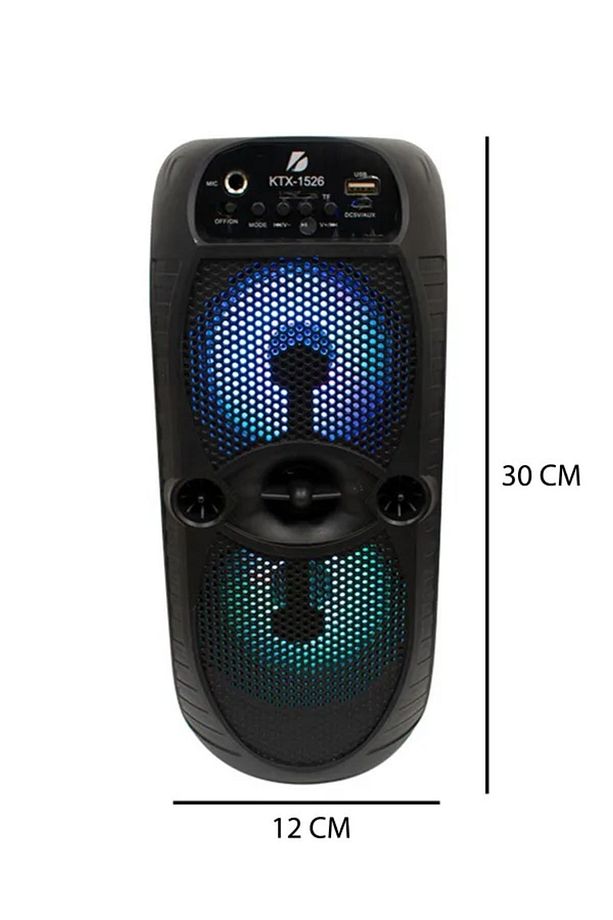 Ktx-1526 Büyük Hoparlör Işıklı Bluetooth Hoparlör 4 Inç × 2 85 Db Speaker Radyo-usb-tf Giriş - 2