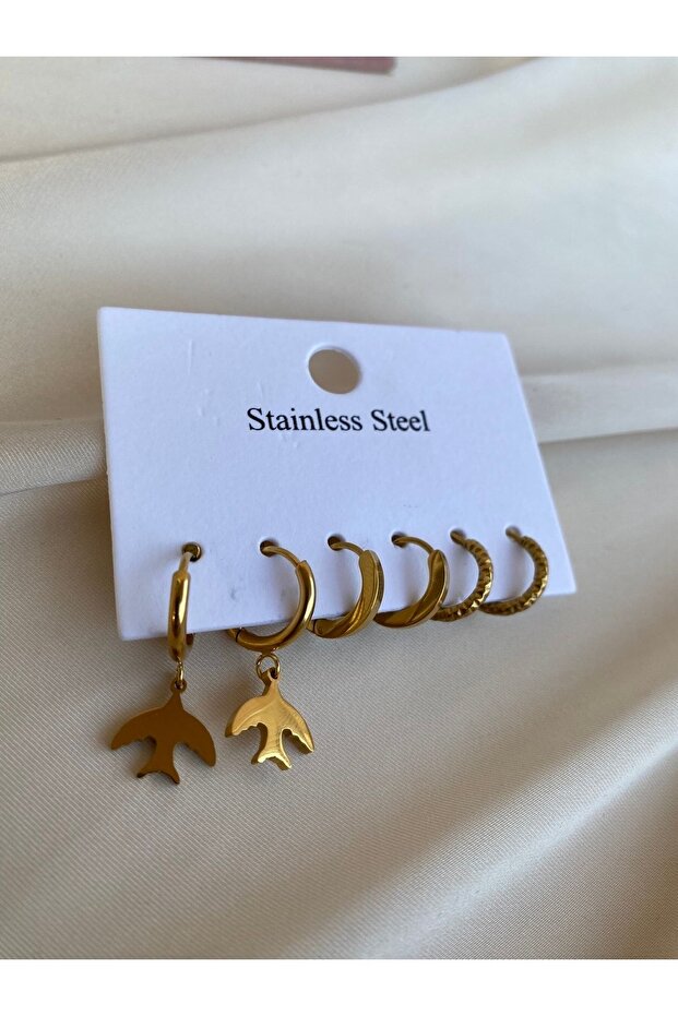 Guaranteed Steel Six-Piece Bird Earring Set
