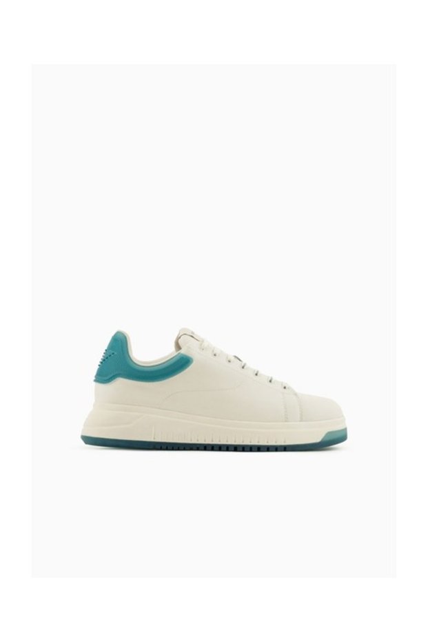White-Water Green Men's Sneakers - Thick Sole, Lace-up, Brand Logo X4X264 XR128-T863