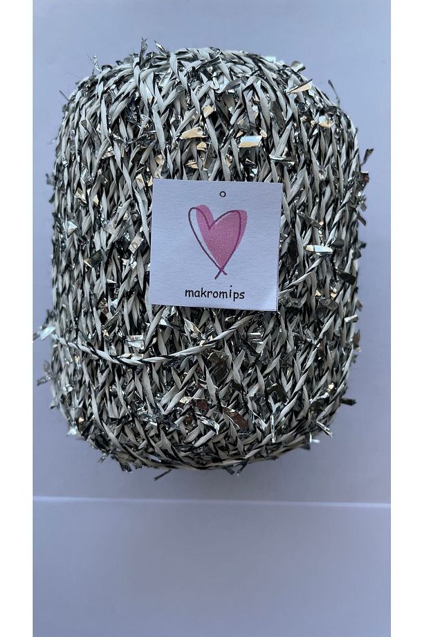 Premıum Metalik Confeti Kâğıt Rafya Ip(50gr/m+-5)Simli Parlak Abiye Polyester Çanta Şapka Örgü ipi - 1