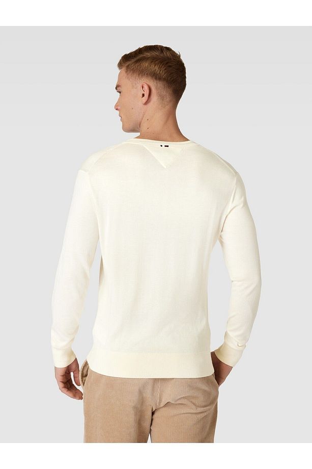 Erkek Marka Logo Detaylı Regular Fit Uzun Kollu Bej Kazak MW0MW33524-AEF - 3