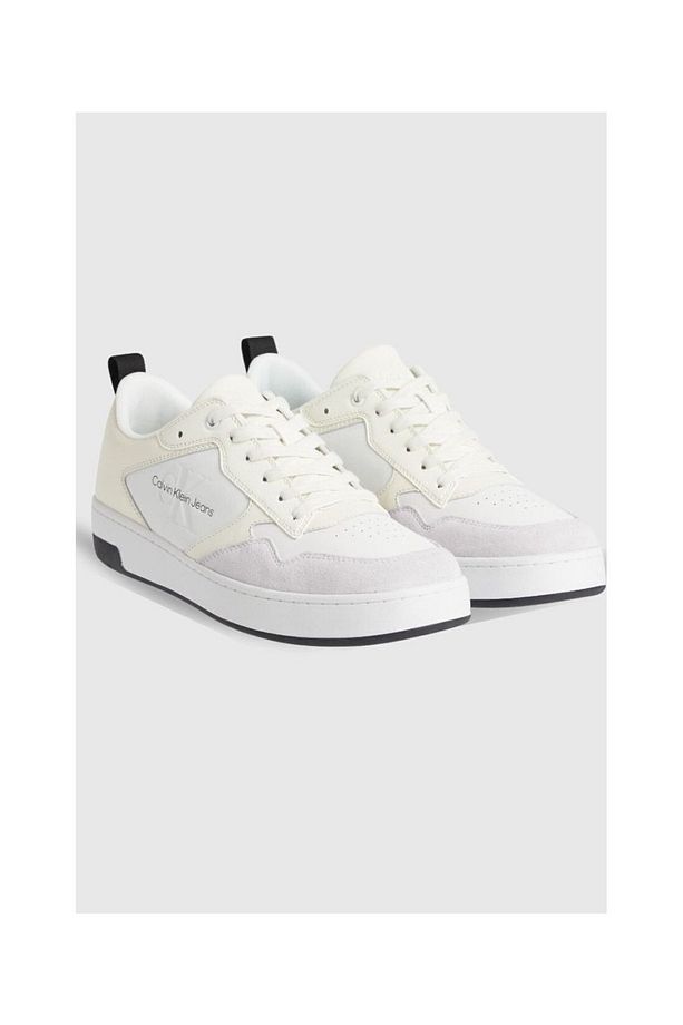 Erkek Logolu Bağcıklı Deri Bej Sneaker Ym0ym00574-0f6 - 3