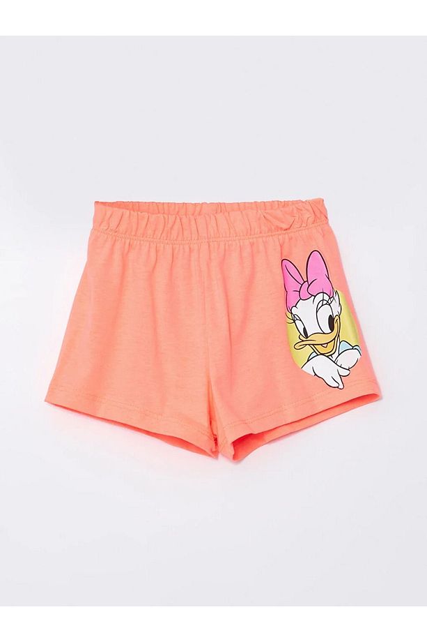 LCW baby Beli Lastikli Kız Bebek Minnie Mouse Baskılı Şort 2'li - 5