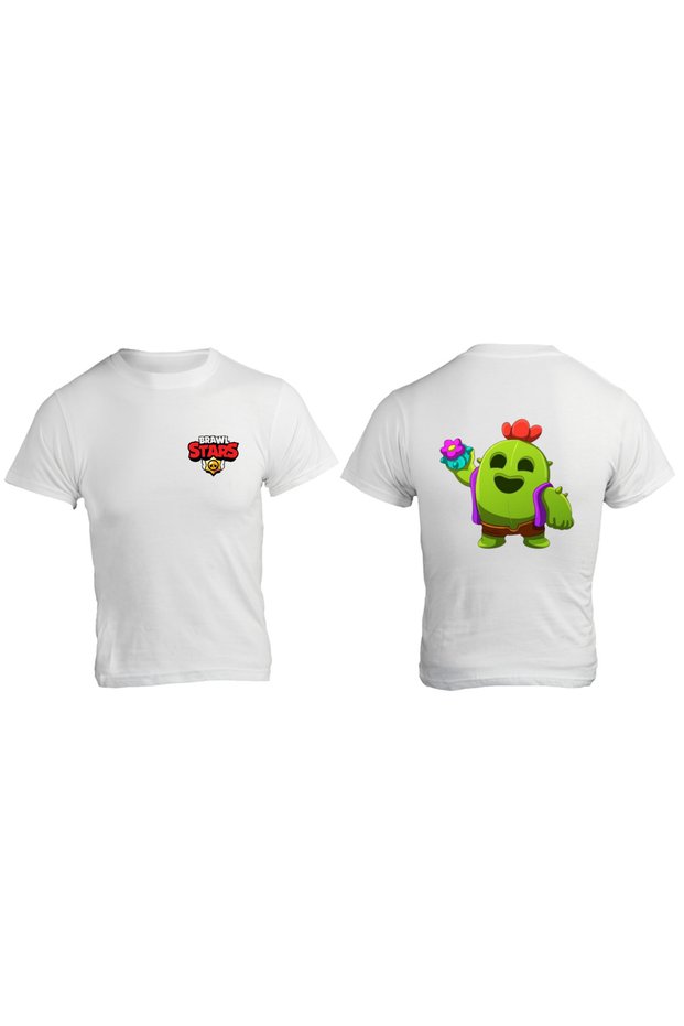Brawl Stars Spike Front and Back Printed Kids Adult White T-Shirt Unisex T-Shirt