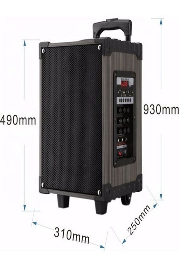Lt-910 Şarjlı Kumandalı Çift Mikrofonlu Hoparlör Karaoke Sistemi 80 Watt Taşınabilir Amfi Hoparlör - 4
