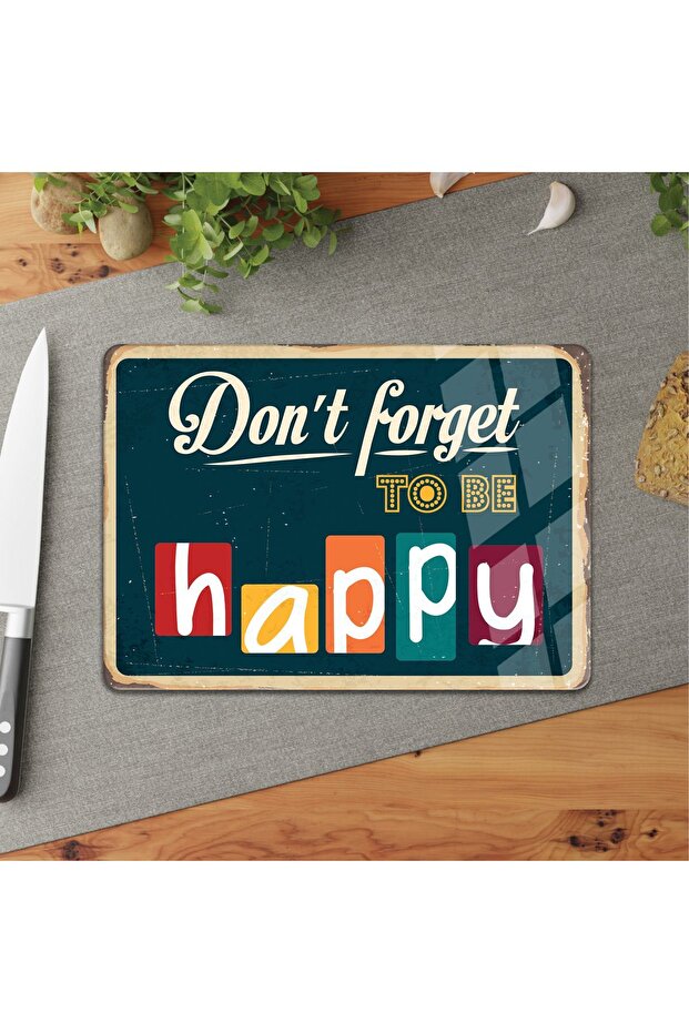 لا تنسى لوح التقطيع الزجاجي Happy 25*35