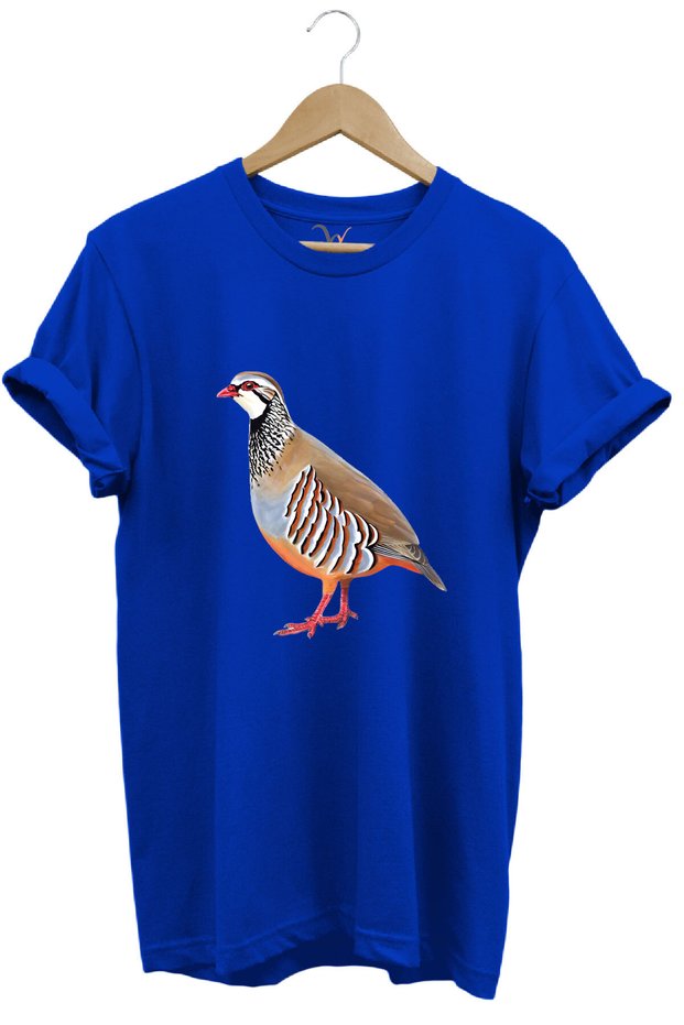 Hunting Woodpecker Hunting Woodpecker Printed Regular Fit 100% Cotton Blue T-Shirt