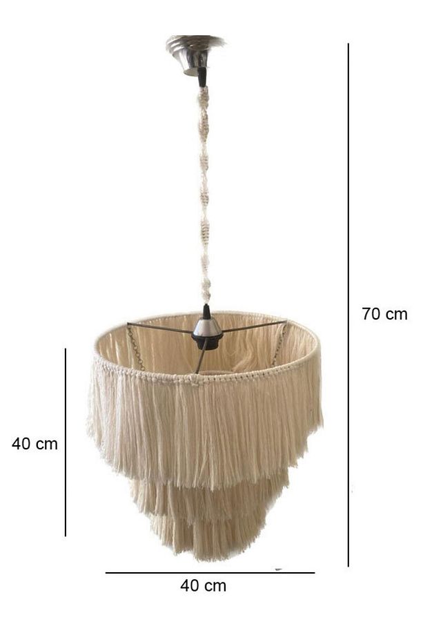 Makrome Püsküllü Bohem Avize - 2