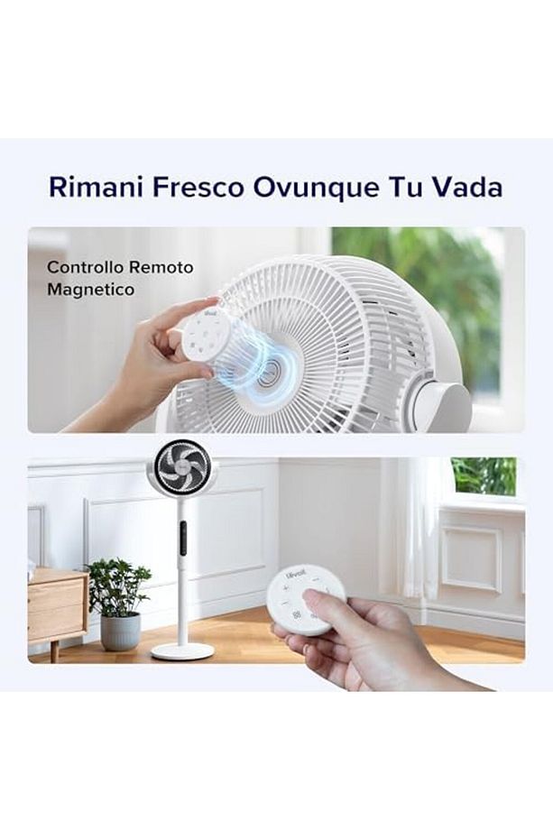 20dB Yer Vantilatörü, Yatak Odası için Sessiz Fan, 2'si 1 Arada Masa Fanı - 6