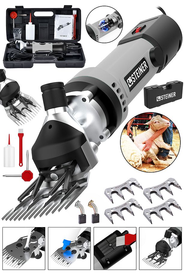 Alman 9900 W Devir Ayarlı Çift Soğutmalı Koyun Kırpma Kırkma Makinesi + 4 Adet Üst Bıçak - 1